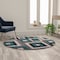 Flash Furniture Turquoise 5' x 5' Round Modern Geometric Area Rug OK-HCF-7146ATUR-5R-TUR-GG - alternate 1